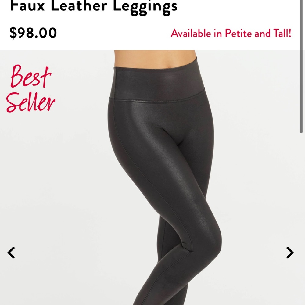 Spandex Faux Leather Leggings in XLPetite (black)